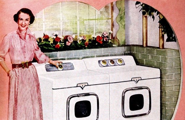 Washing machines save a lot of time for women.