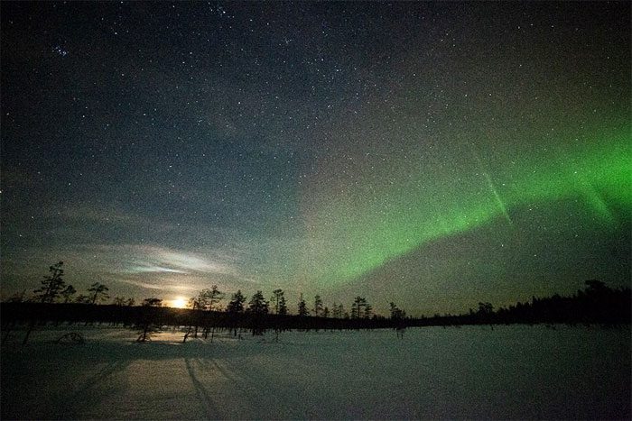 Stratospheric clouds in the polar region photographed in Finland on January 26.
