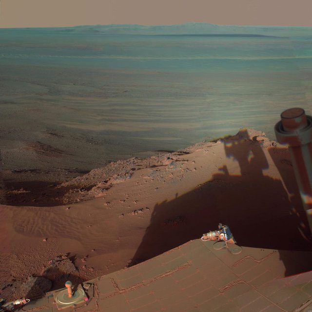 Oppy captured Endeavour Crater on Mars, March 9, 2012