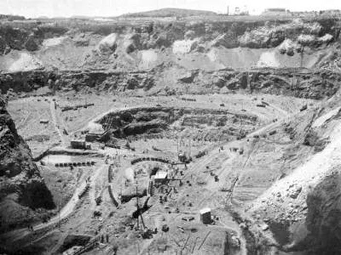 A diamond mining site.