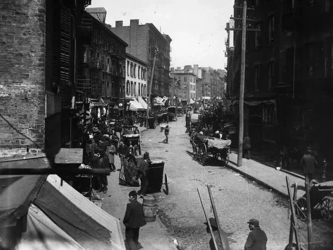 Mulberry Bend area in Little Italy, New York around 1890