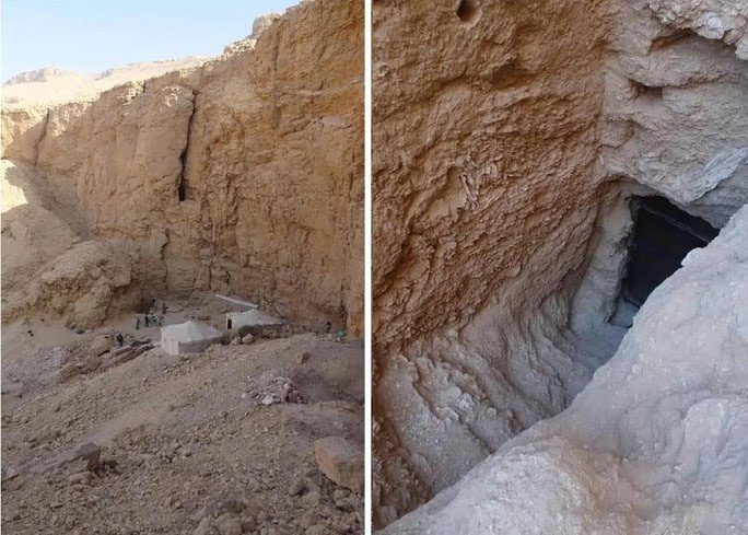 The excavation site of the mysterious tomb likely belonging to an Egyptian princess
