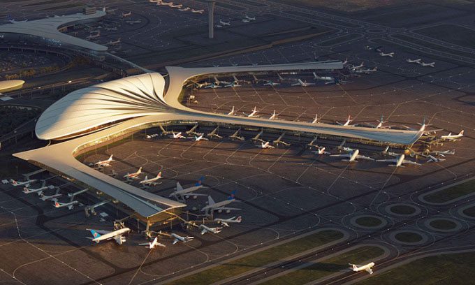 Design of Terminal 3 at Changchun Airport.