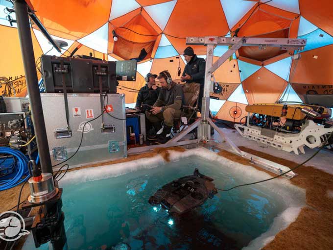 Archaeologists using the Deep Trekker remotely operated vehicle for research