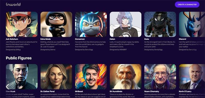 Users can chat with celebrities or even fictional characters.