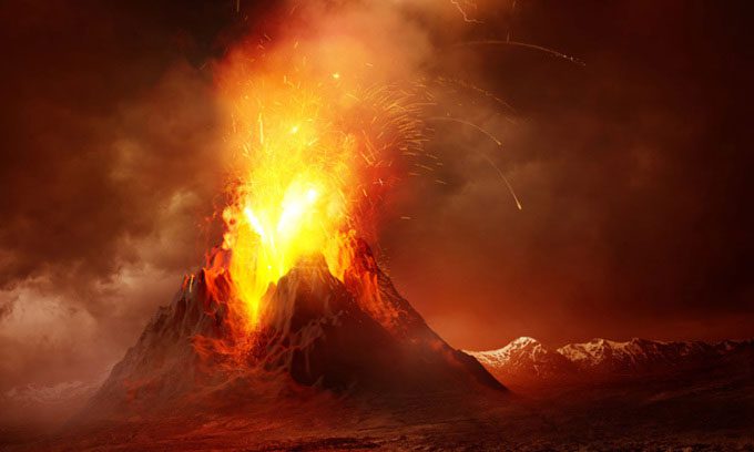 Volcano eruption