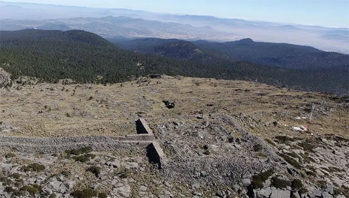 Mount Tlaloc and the ruins of an "observatory".