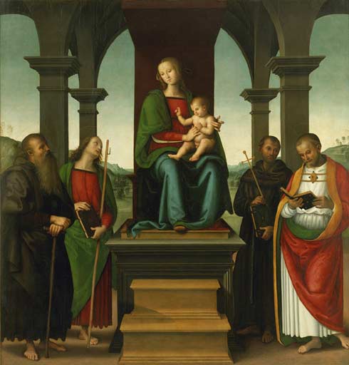 The painting "The Virgin and Four Saints" by Perugino