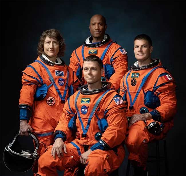Crew members of the Artemis II mission