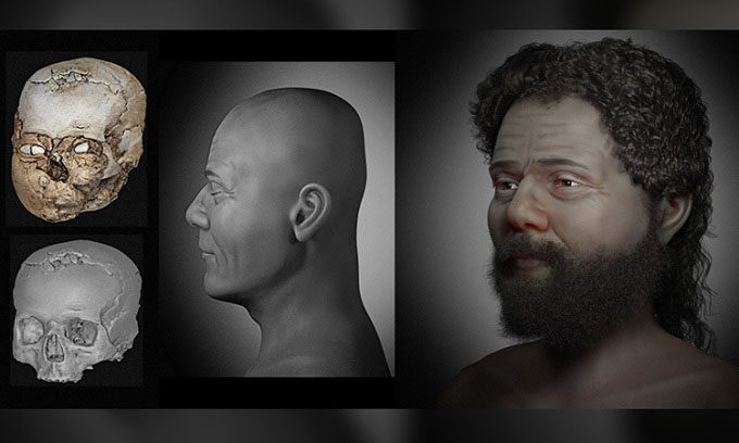 The face reconstruction process using new techniques.