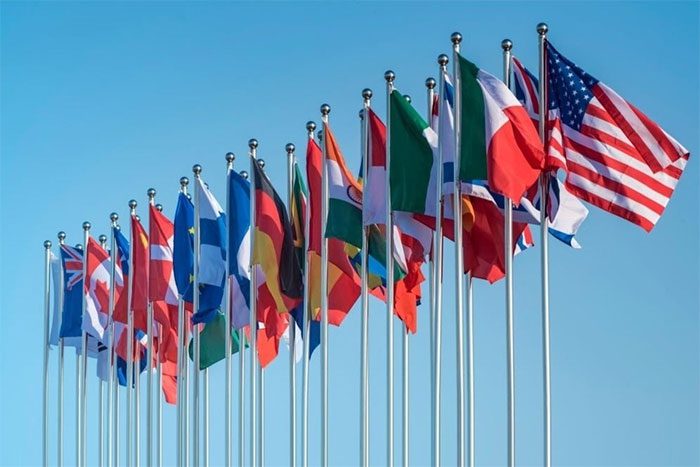 Flags of countries rarely feature the color purple.