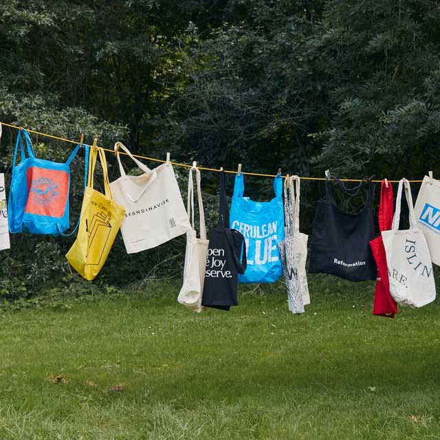 Instead of nylon bags, we can use fabric bags to protect the environment.