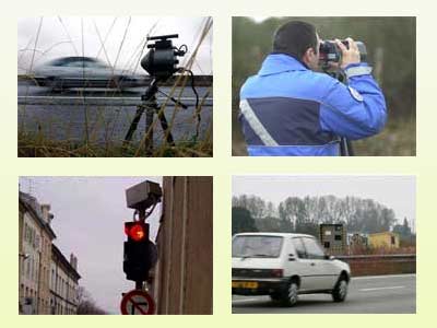 Speed radars installed in various locations