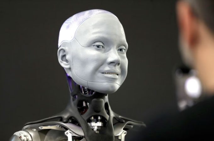A prototype robot with human-like shape and size.