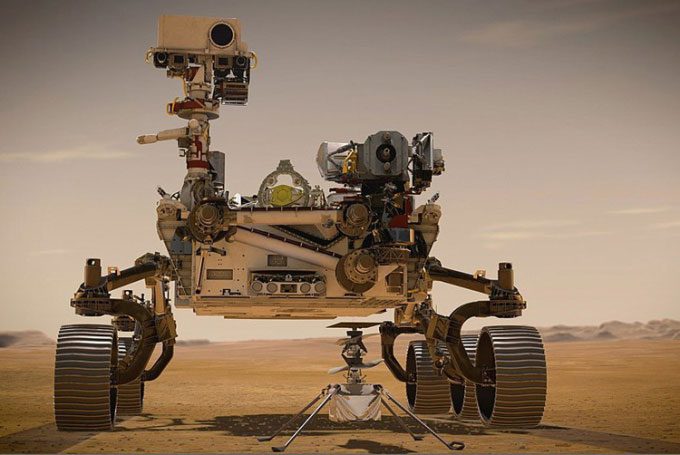 Mars Rover Perseverance with Ingenuity Helicopter