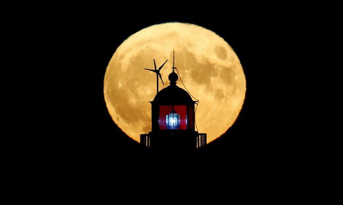 Supermoon on July 13, 2022, viewed from Loire-Atlantique, western France.