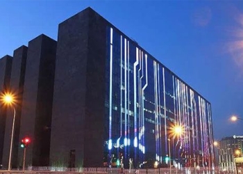 stunning in front of the chinese digital art museum designed like in a movie 125832