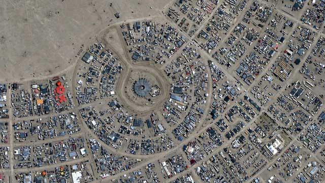Center camp of the Burning Man festival, Nevada