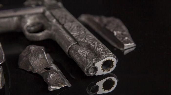 Cabot has previously crafted gun grips from a meteorite as old as the Earth.