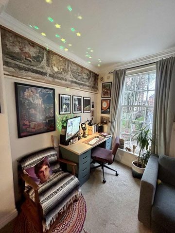 The artwork in Luke Budworth's apartment dates back to around 1660.