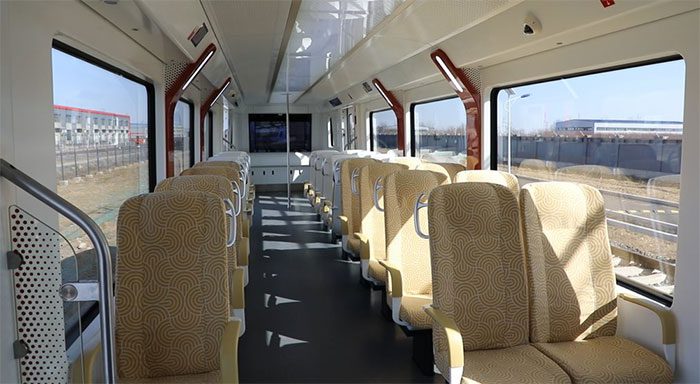 The new hybrid train has a maximum capacity of 236 people.