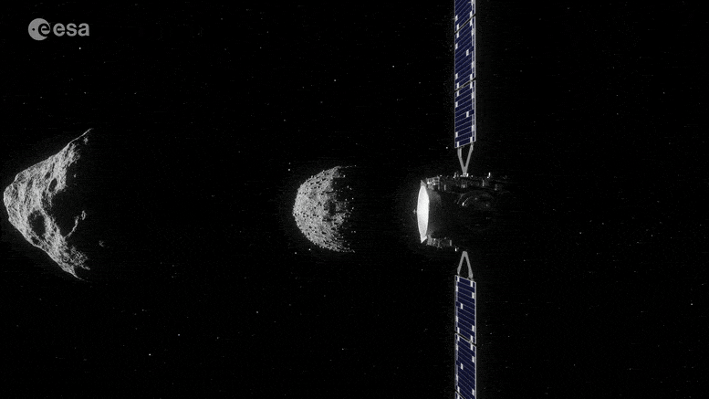 Hera spacecraft approaching its target