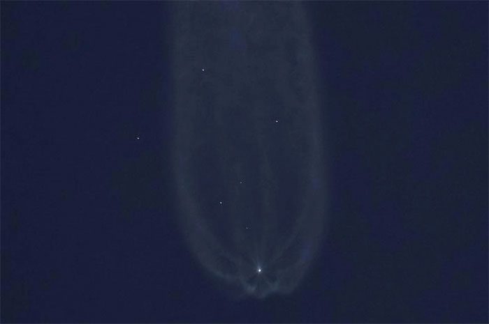 Soyuz MS-20 spacecraft carrying astronauts into space