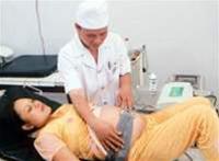 Fetal monitoring machine at Kim Son Hospital