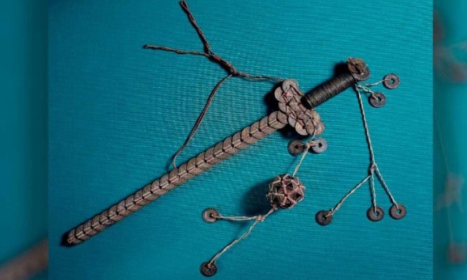 A sword made from Chinese coins in the 19th century.