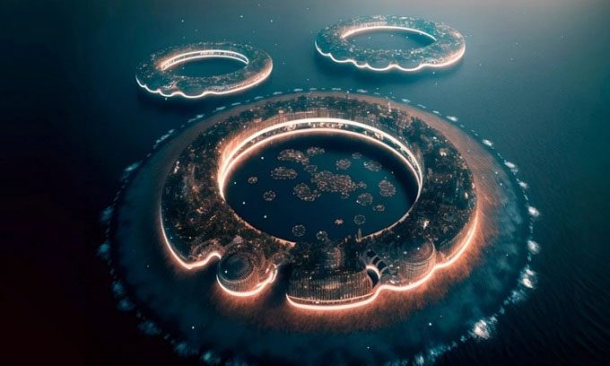  Floating city design by Estudio Ficaccio Prieto. 