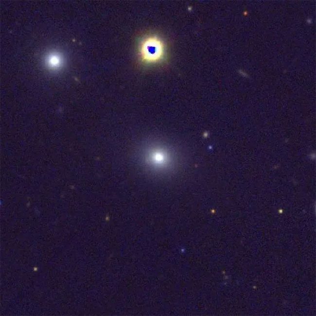 Image of galaxy PBC J2333.9-2343 (bright spot at the center of the image).