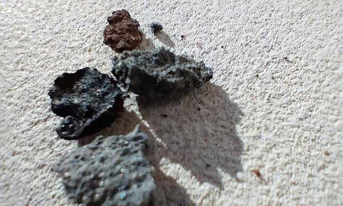 Meteorite fragments in Matera.