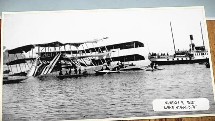 The giant aircraft collapses.