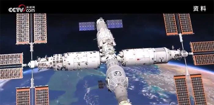 Simulation of the expanded Chinese space station.