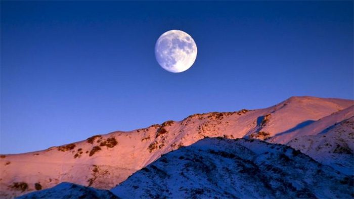 A "snow moon" scene