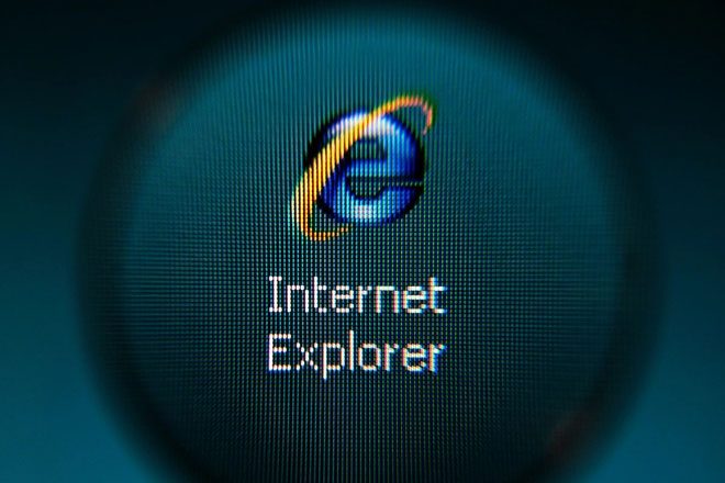 The IE icon remains, but users cannot access it once the browser is disabled.