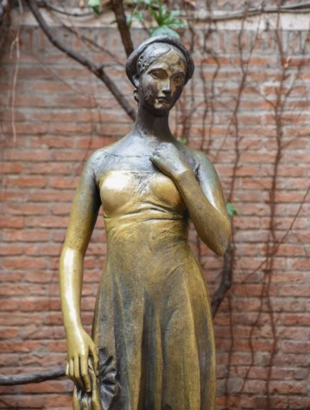 The bronze statue of Juliet in Verona, Italy.