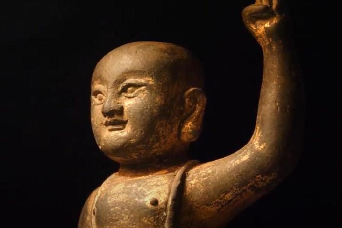 Bronze Buddha statue found on a beach in Western Australia.