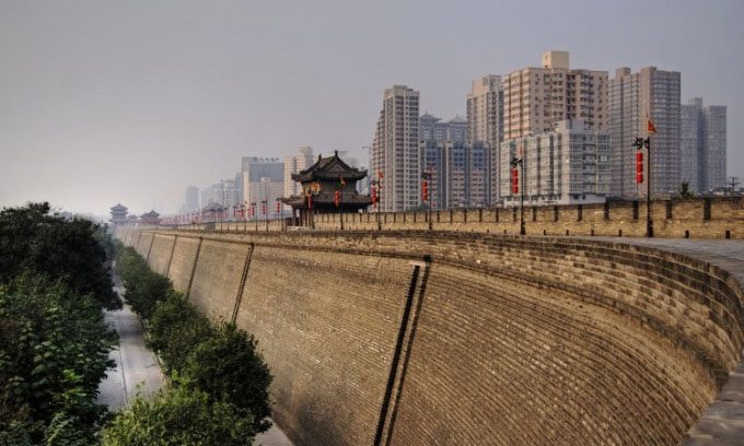 Cosmic rays can penetrate the 12m high and 18m thick Xi'an City Wall.