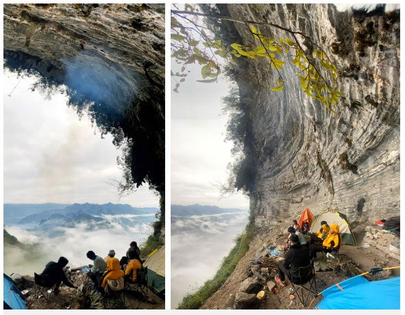 Camping inside the White Cliff