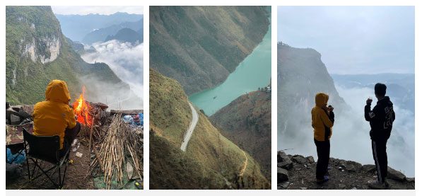 View from the White Cliff down to the Nho Que River along with the magical "sea of clouds."