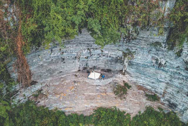 The White Cliff viewed from above captured by a drone.