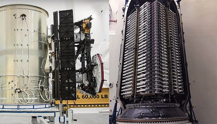 60 Starlink satellites placed in a Falcon rocket.