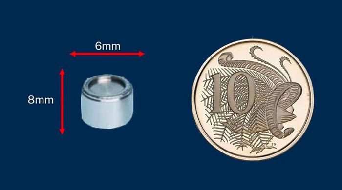Small size of the radioactive capsule
