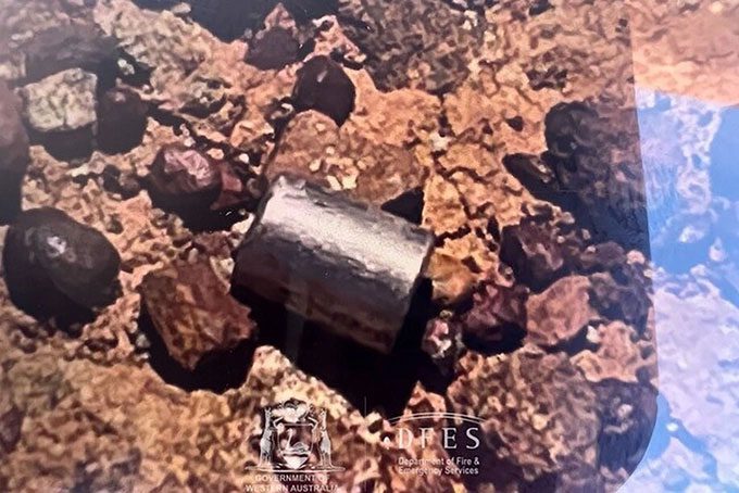 Radioactive capsule found on a highway south of Newman, Western Australia
