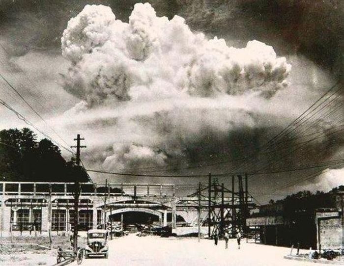 Nagasaki just minutes after the bombing in 1945.