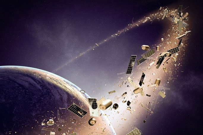 Space above Earth's atmosphere has been turned into a massive junkyard by humanity