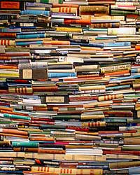 wall of books