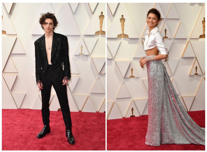 Actors Timothée Chalamet and Zendaya.