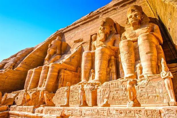 The Small Temple is dedicated to the goddess Hathor and Queen Nefertari.